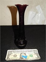 Vintage Black Amethyst Bud Vase 9" T