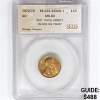 1972/72 Lincoln Memorial Cent SEGS MS63