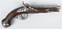 18th CENTURY CONVERTED FLINTLOCK .50 PISTOL