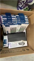 Box of new phone cases and tablet cases. (1449)