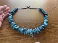 NATIVE AMERICAN CHUNKY TURQUOISE NECKLACE 26"