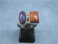 S.S Vtg. Tested Coral & Purple Mohave Turq. Ring