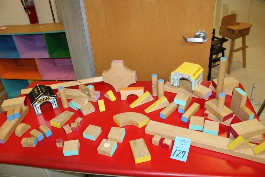 Assorted Solid Wooden Blocks and Buildings