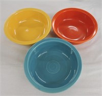 Vintage Fiesta lot of 3 - 9 1/2" nappy bowls,