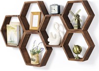 USED $112 Hexagon Floating Shelves Set of 6