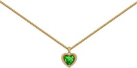 18k Gold-pl. Heart 3.00ct Emerald Necklace