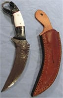 DAMASCUS STEEL KARAMBIT 5" KNIFE WITH SHEATH