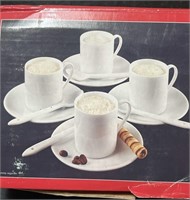 12 piece cappuccino set white porcelain