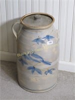 Hand Decorated Stone Jar With Lid