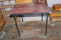 VINTAGE CARD TABLE WOOD LEGS