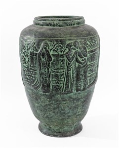Large Ceramic Green Glaze Vase