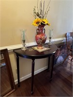 Half Moon Tall Frame Hall Table with Painted Ewer