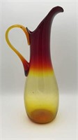 14" MC Amberina glass pitcher