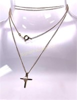 Necklace: Cross Pearl Pendant on 12K GF Chain