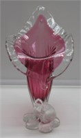 12" CRANBERRY JACK IN THE PULPIT VASE VERY NICE