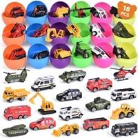 18 Pack Easter Eggs with Die-cast Cars by Fun Litt