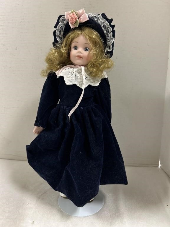 Limited edition Porcelain doll with stand (Bonnie