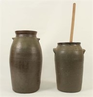 Two 19th Century Tennessee Churns 2 1/2 & 4 Gal.