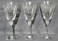 3 Fostoria Laurel Water Goblets 7.5"