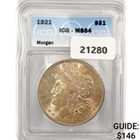 1921 Morgan Silver Dollar ICG MS64