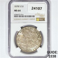 1878-S Morgan Silver Dollar NGC MS64