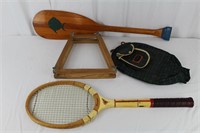 Vtg Slazenger Tennis Racket, Decorative Oar