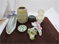 3 Wall Pockets repaired, Korean Vase, Flower