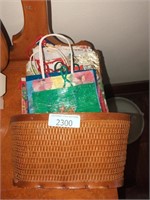 Basket w/ Handbags/ Wrapping