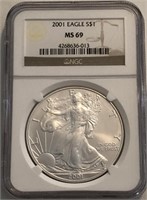 MS69 2001 American Silver Eagle