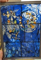 Stained glass-style glass pane - blue glass with a