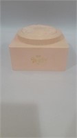 Evyan White pink plastic powder container 4.5in