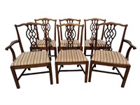 6 SOLID CHERRY CHIPPENDALE CHAIRS