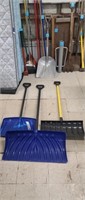 3 snow shovels