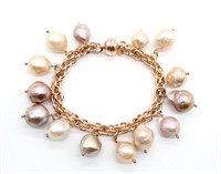 Rosè Gold Tone & Cultured Pearl Bracelet