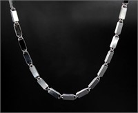 Contemporary Rectangle Chain Steel Necklace