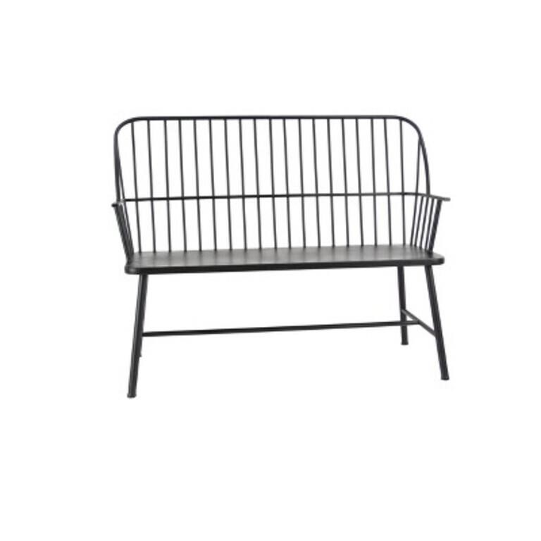 Traditional Outdoor Patio Bench - Black