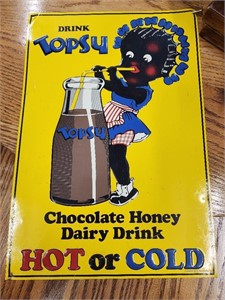 Drink Topsy Chocolate Honey Dairy Drink Metal Sign