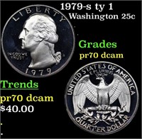 Proof 1979-s ty 1 Washington Quarter 25c Grades GE