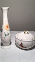 Lenox Butterfly Meadow Vase & Covered Trinket