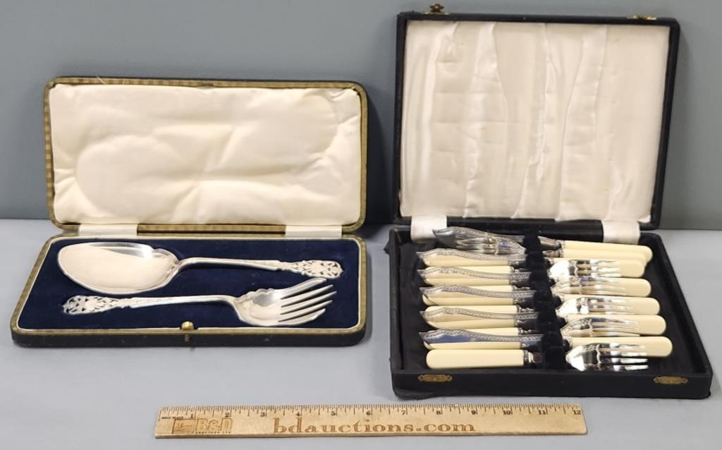 2 Silverplate Flatware Cased Sets