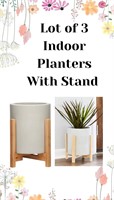 Lot of 3 Indoor Planters with Stands