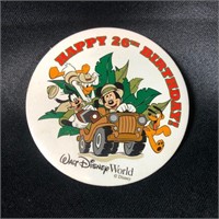 Disney World Button Pin 26th Birthday Safari