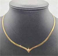 14k Yellow Gold Necklace with Small Diamond
