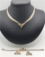 Italian Sterling Necklace, Bracelet & Earrings Set