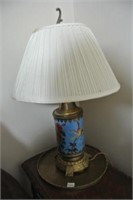 Hand-Painted Brass Base Table Lamp