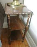 Antique Carved Edge Side Table