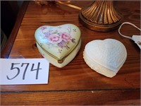 (2) Heart Trinket Boxes