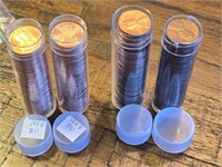 4 tubes of pennies, 2 marked 1998 BU, 2 other