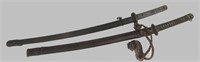 2 JAPANESE SAMURI SWORDS: 1 WW II MILITARY