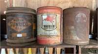3 PETROL RELATED 4 IMPERIAL GALLON DRUMS